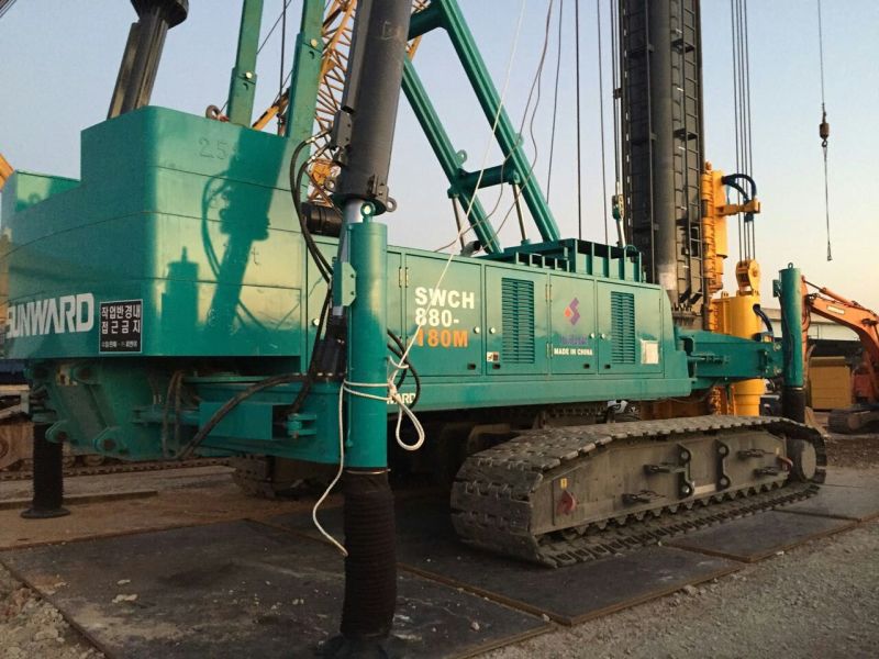 3868la银河总站智能SWCH880-180M全液压履带桩机闪亮登陆韩国