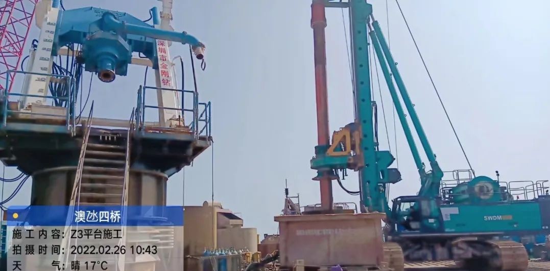 乘风破浪的旋挖钻机！3868la银河总站智能助建澳氹第四跨海大桥