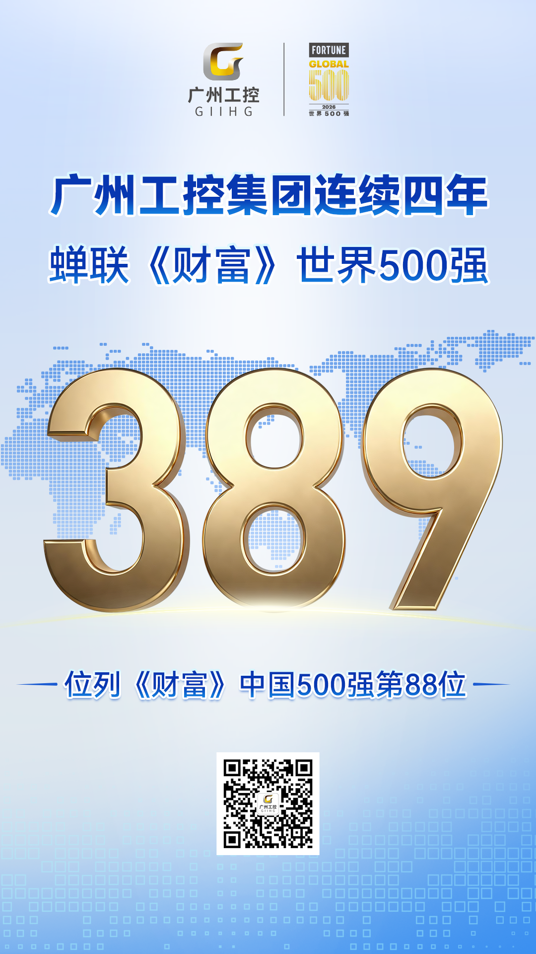 389位！广州工控集团陆续四年登榜《财富》世界500强
